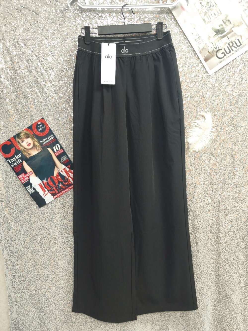 NWT Alo Yoga Black Suit Up Trouser 🥨 Women's Regular 30" Inseam Daily Pants 💗 - Picture 2 of 7